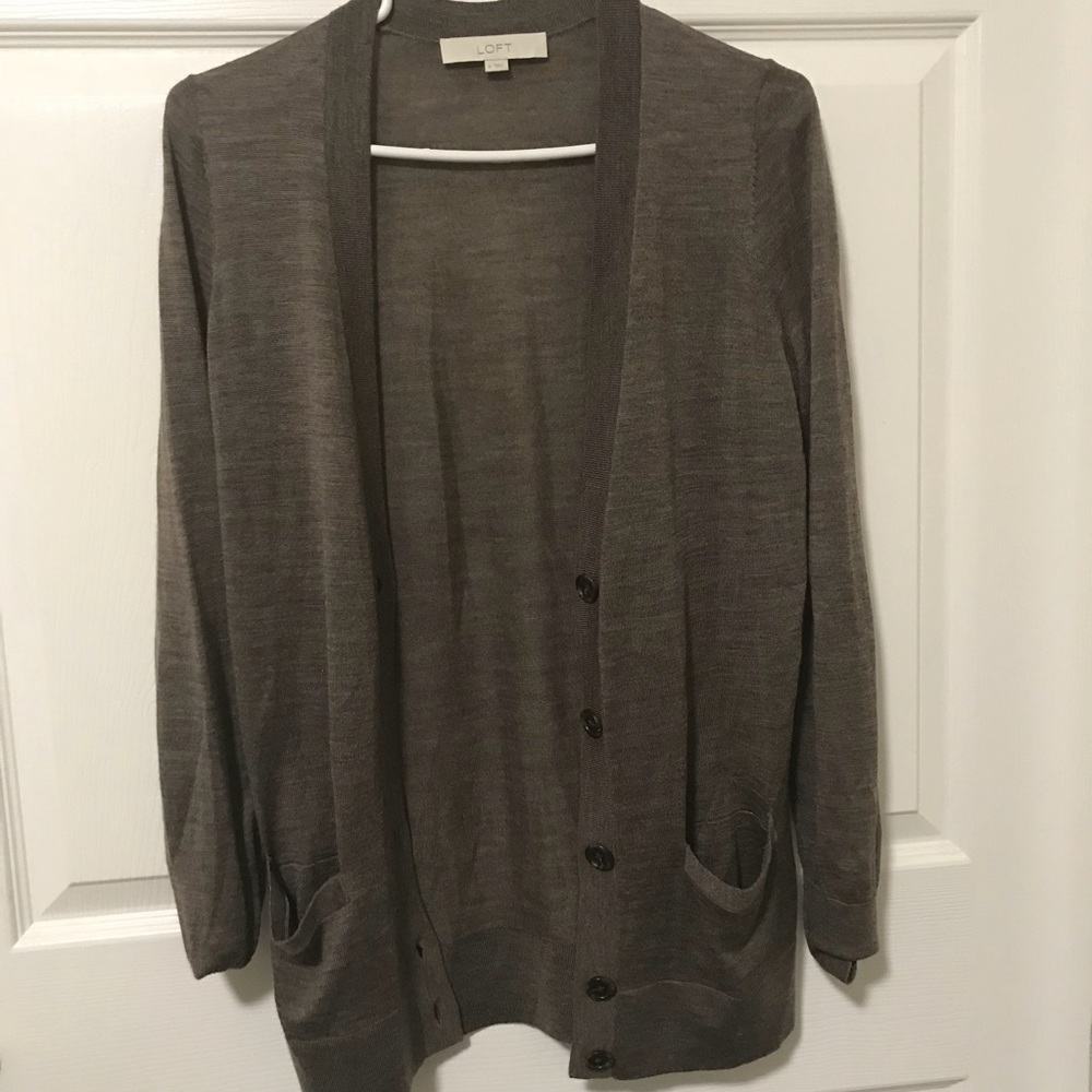 LOFT brown cardigan sz M